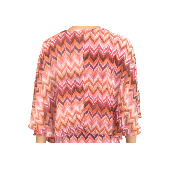 Liz McCoy Boho V-Neck Flowy Multicolor Tunic Top Size L - Picture 5 of 8